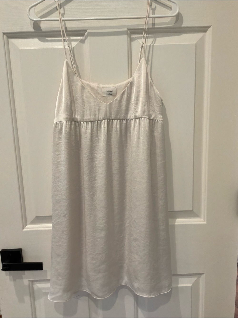 Wilfred White Mini Slip Dress with Spaghetti Straps